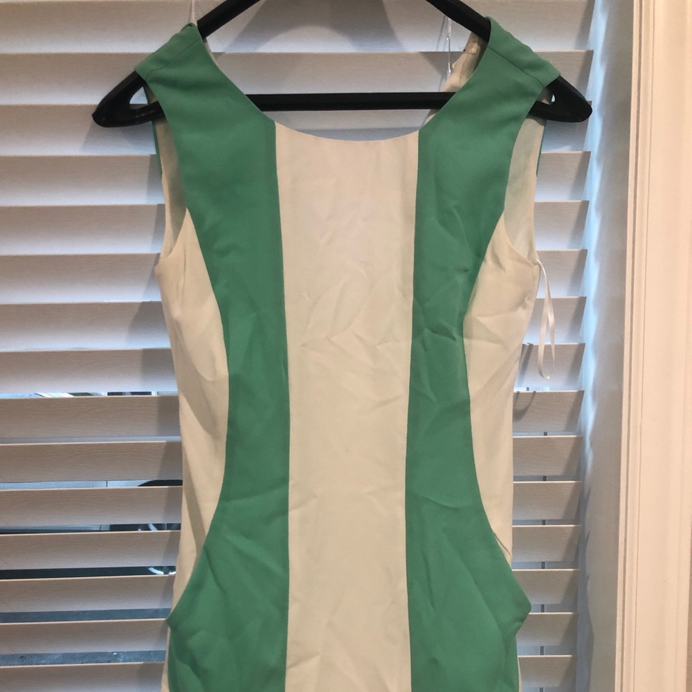 White and teal dress from Francesca’s